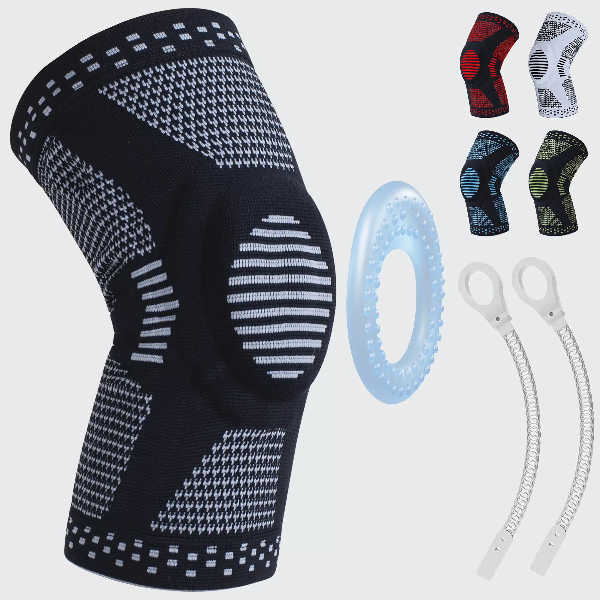 Compression Knee Brace Gel Pads and Patella Stabilizers Supports